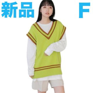 ローリーズファーム(LOWRYS FARM)の⭐️新品⭐️タグ付⭐️LOWRYS FARM チルデンニットベスト／￥4,950(ニット/セーター)