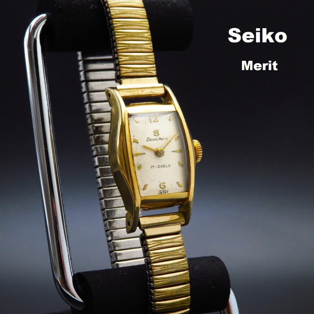 裏蓋シルバーSeiko Merit レディース 手巻き腕時計