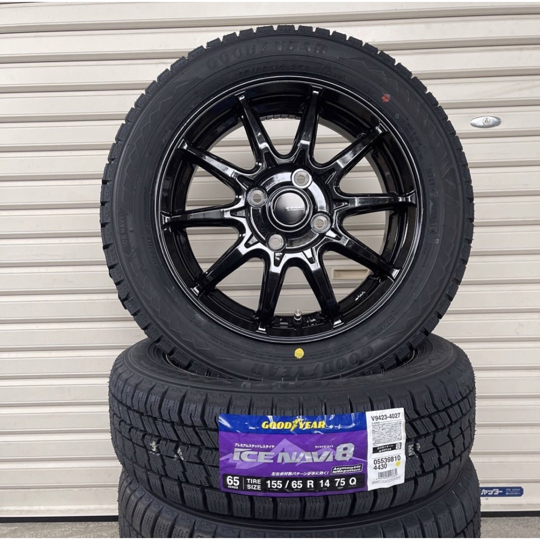 Goodyear(グッドイヤー)のホットスタッフ G-05【グッドイヤー 2023年製造】155/65R14 自動車/バイクの自動車(タイヤ・ホイールセット)の商品写真