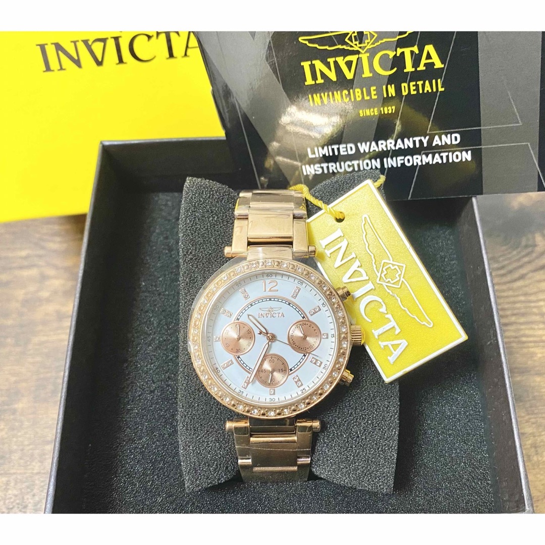 INVICTA(インビクタ)の【新品】invicta Angel ローズゴールド スワロフベゼル クロノグラフ レディースのファッション小物(腕時計)の商品写真