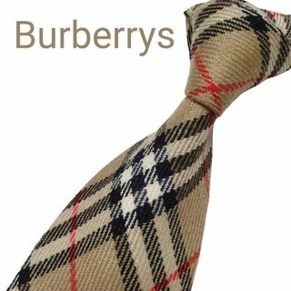 バーバリー(BURBERRY)の【美品】バーバリーズ ネクタイ ベージュ ノバチェック ウール 高級 イギリス製(ネクタイ)