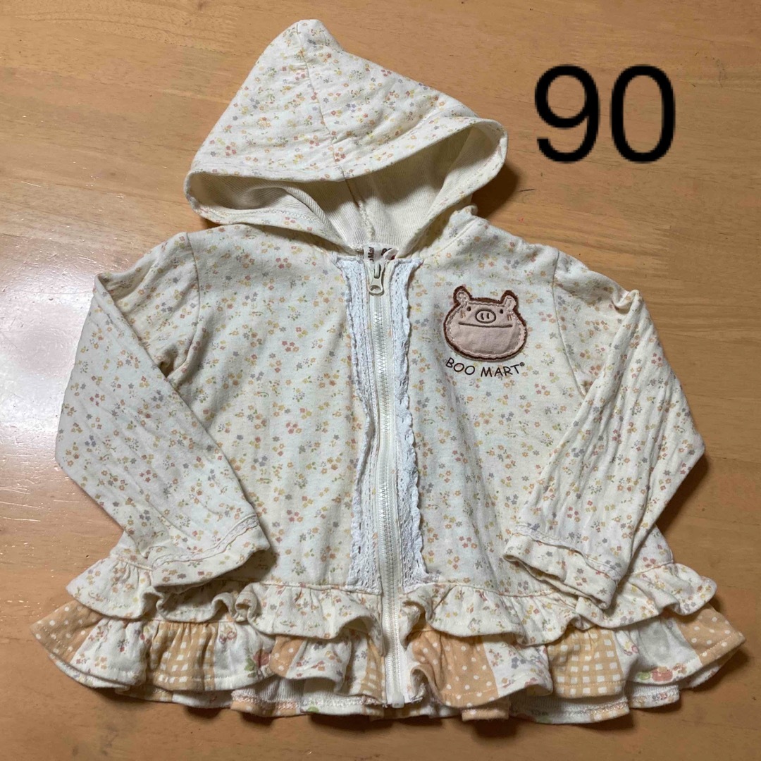 used⭐︎90女児ブーマート花柄パーカー キッズ/ベビー/マタニティのキッズ服女の子用(90cm~)(Tシャツ/カットソー)の商品写真