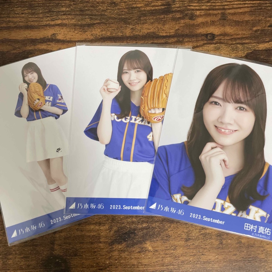 乃木坂46(ノギザカフォーティーシックス)の乃木坂46 田村真佑 ベースボールシャツ2023 生写真 コンプ エンタメ/ホビーのタレントグッズ(アイドルグッズ)の商品写真