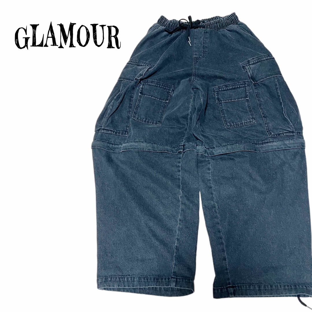 HYSTERIC GLAMOUR(ヒステリックグラマー)の希少★GLAMOUR 6Pocket 2way バギーデニムカーゴパンツ グレー メンズのパンツ(デニム/ジーンズ)の商品写真