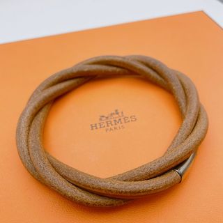 エルメス(Hermes)の【希少】エルメス　トルサード　ブレスレット　レザー　ブラウン(ブレスレット)