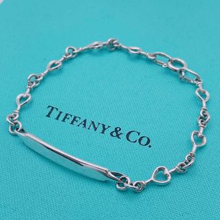 ティファニー(Tiffany & Co.)の【美品】希少　パフハート　ブレスレット　ID プレート　ヴィンテージ　シルバー(ブレスレット/バングル)