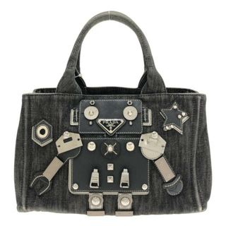 PRADA ハンドバッグ ポシェットカナパミニ 黒 シルバー  スパンコール