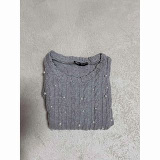 ザラ(ZARA)のZARA パールニットトップス(Tシャツ(半袖/袖なし))