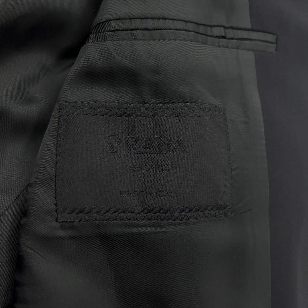 【極美品】PRADA プラダ　スーツ　セットアップ　黒　ウール　50R　伊製