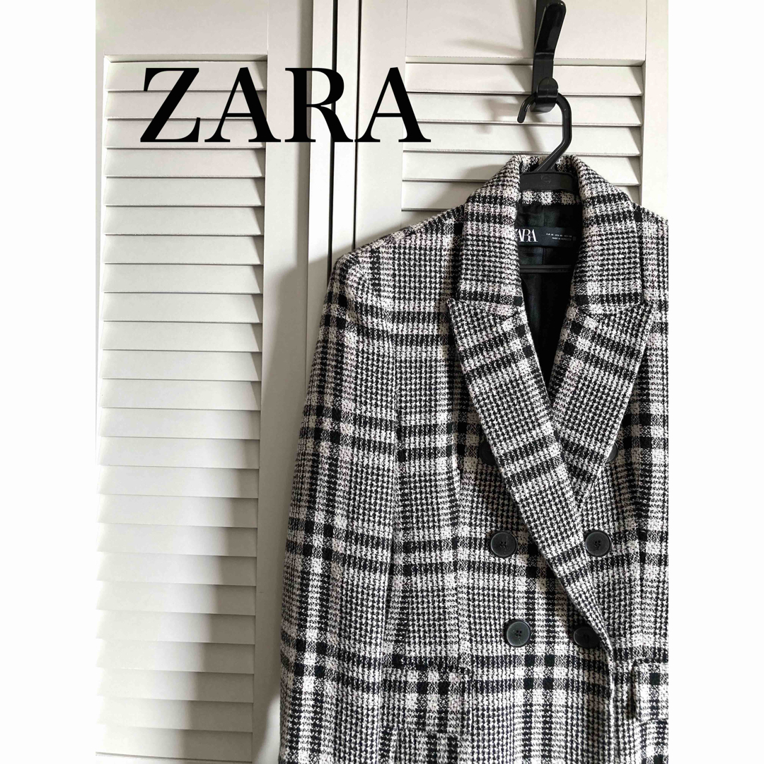 ZARA - ZARA ザラ テーラード ツイードジャケット ブレザー チェック柄 ...