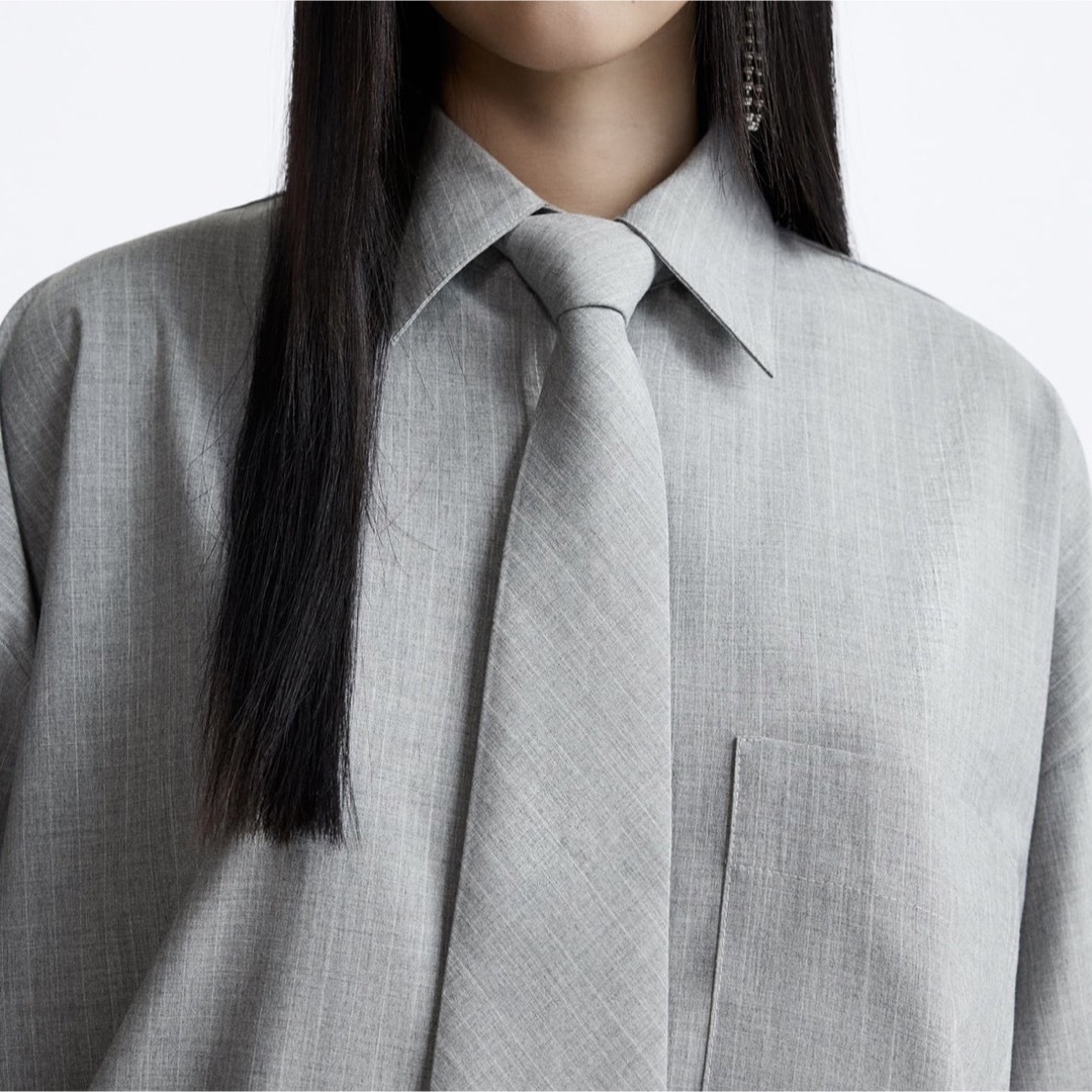 ZARA ドローストリングつきストライプシャツ MAISON SPECIAL ZARA ドローストリングつきストライプシャツ MAISON SPECIAL