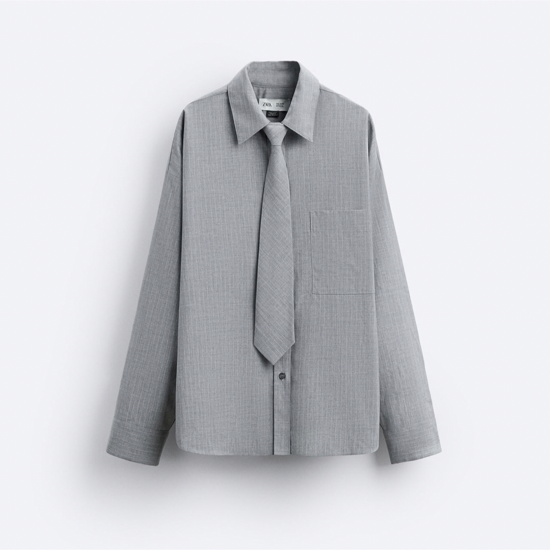 ZARA ドローストリングつきストライプシャツ MAISON SPECIAL ZARA ドローストリングつきストライプシャツ MAISON SPECIAL