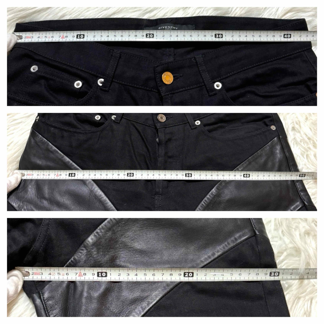 GIVENCHY(ジバンシィ)の本物 美品 コレクションモデル ジバンシィ レザー切替 デニムパンツ ジーンズ  メンズのパンツ(デニム/ジーンズ)の商品写真