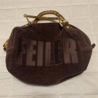 未使用程度良好★FEILER★フェイラ-ポ-チ、ミニハンドバッグ/ブラウン系