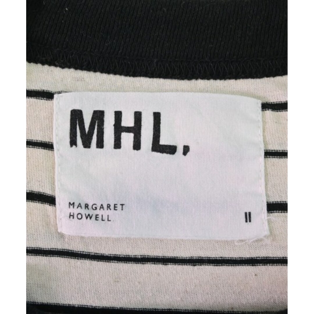 MHL.(エムエイチエル)のMHL. Tシャツ・カットソー 2(M位) アイボリー系x黒(ボーダー) 【古着】【中古】 レディースのトップス(カットソー(半袖/袖なし))の商品写真