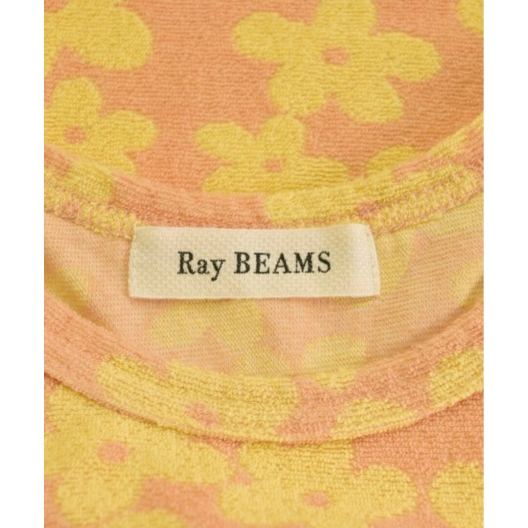 Ray BEAMS(レイビームス)のRay Beams Tシャツ・カットソー -(M位) オレンジx黄(花柄) 【古着】【中古】 レディースのトップス(カットソー(半袖/袖なし))の商品写真