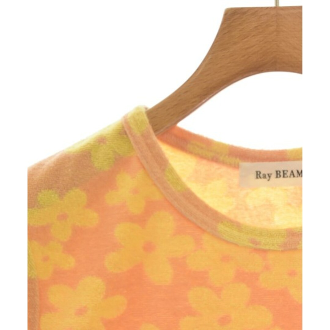 Ray BEAMS(レイビームス)のRay Beams Tシャツ・カットソー -(M位) オレンジx黄(花柄) 【古着】【中古】 レディースのトップス(カットソー(半袖/袖なし))の商品写真