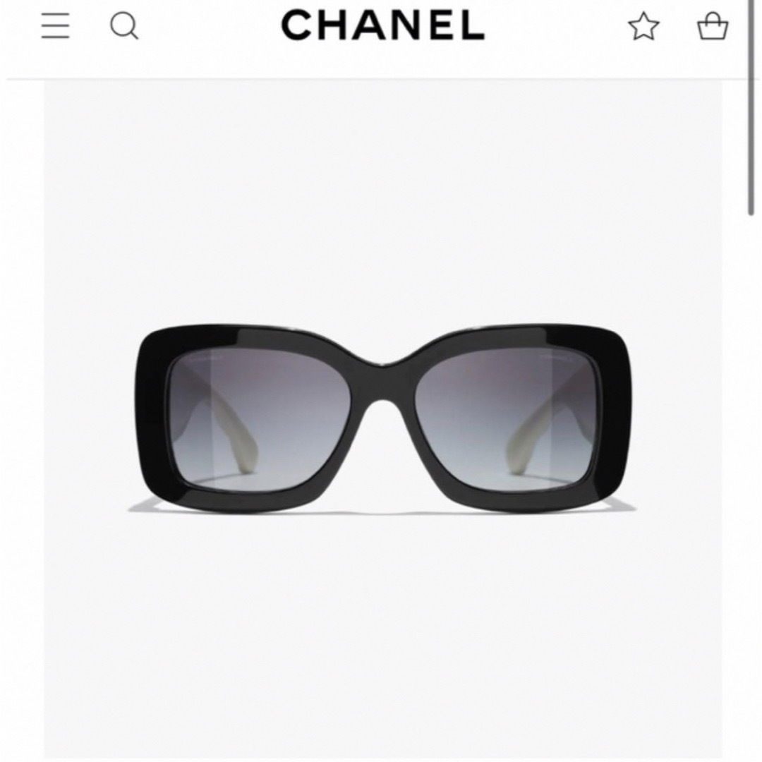 CHANEL(シャネル)のCHANEL CCマーク × マトラッセ サングラス ホワイト ブラック ココ レディースのファッション小物(サングラス/メガネ)の商品写真