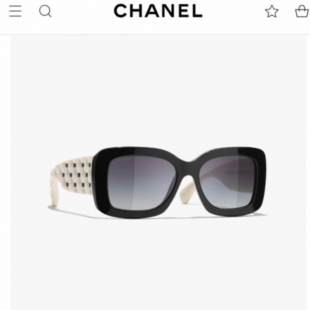 CHANEL(シャネル)のCHANEL CCマーク × マトラッセ サングラス ホワイト ブラック ココ レディースのファッション小物(サングラス/メガネ)の商品写真