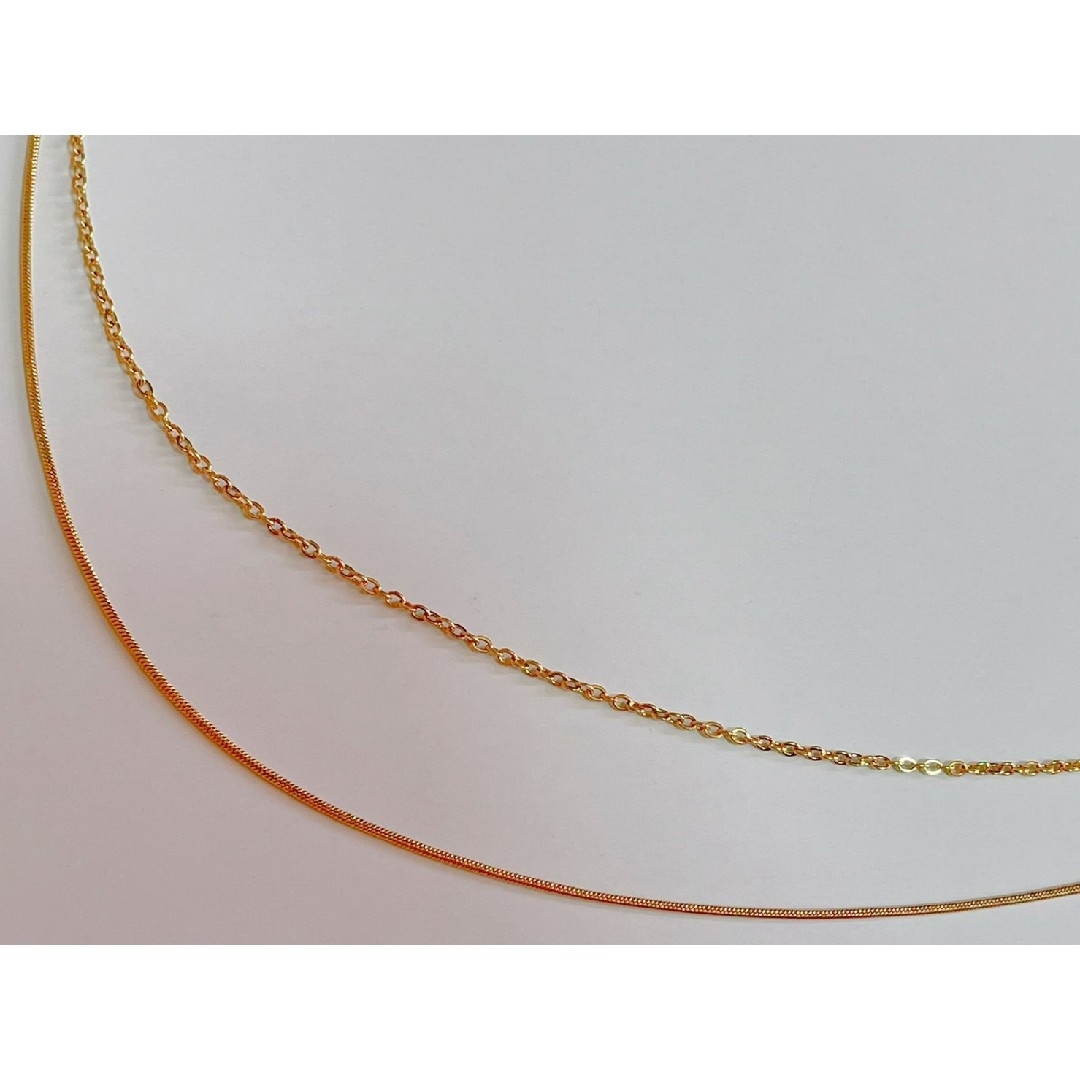２連 ゴールド ネックレス k18 レディースのアクセサリー(ネックレス)の商品写真