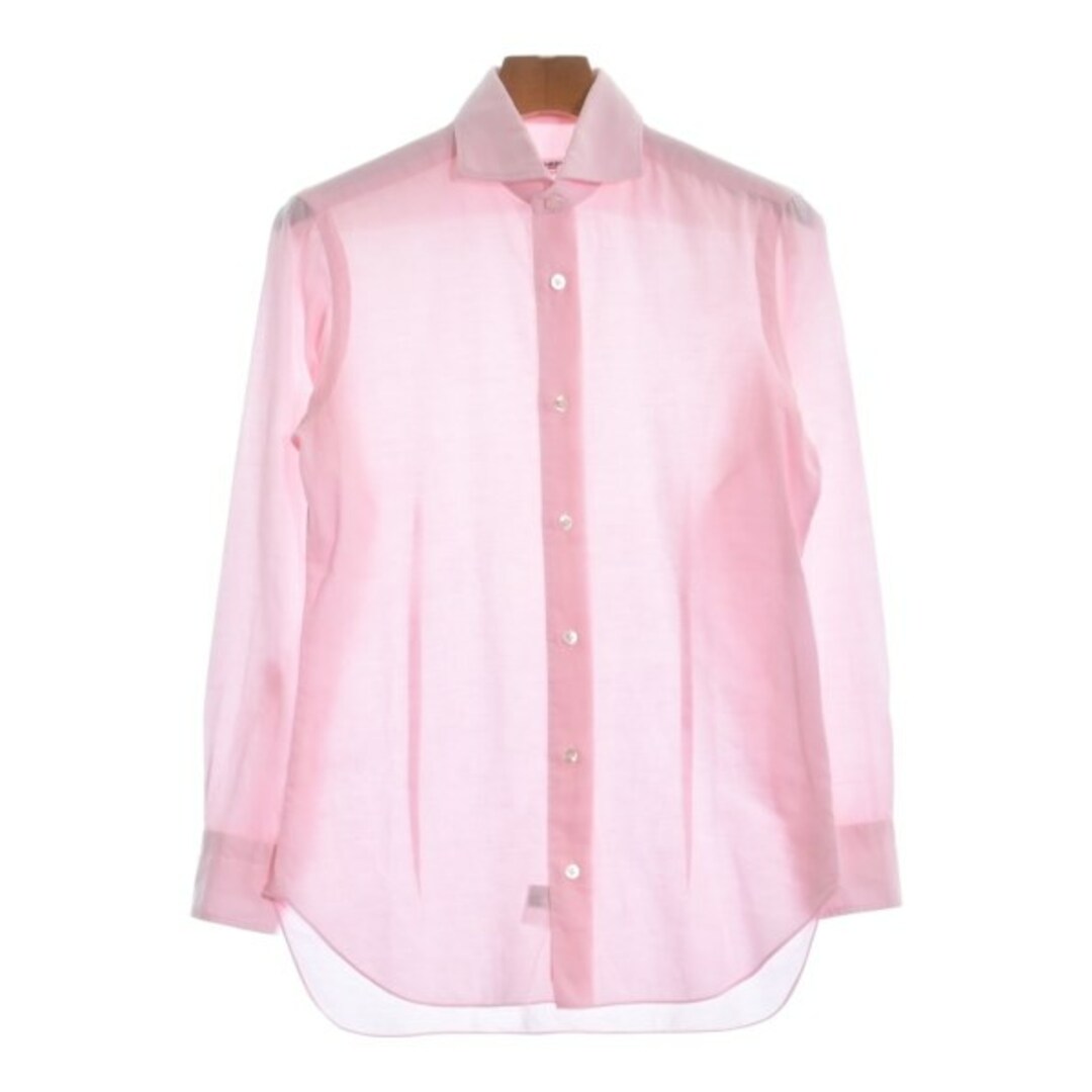 長袖柄BARBA バルバ ドレスシャツ 37(XS位) ピンク