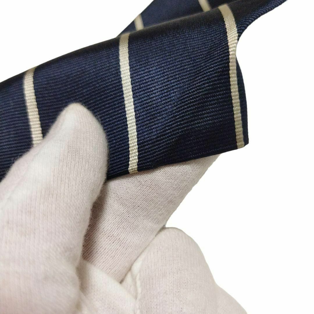 【イタリア製】ポロバイラルフローレン ネクタイ ネイビー 濃紺 ストライプ 高級 メンズのファッション小物(ネクタイ)の商品写真
