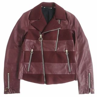 本物 美品 コレクションモデル ポールスミス レザー切替 ZIP UP ブルゾン