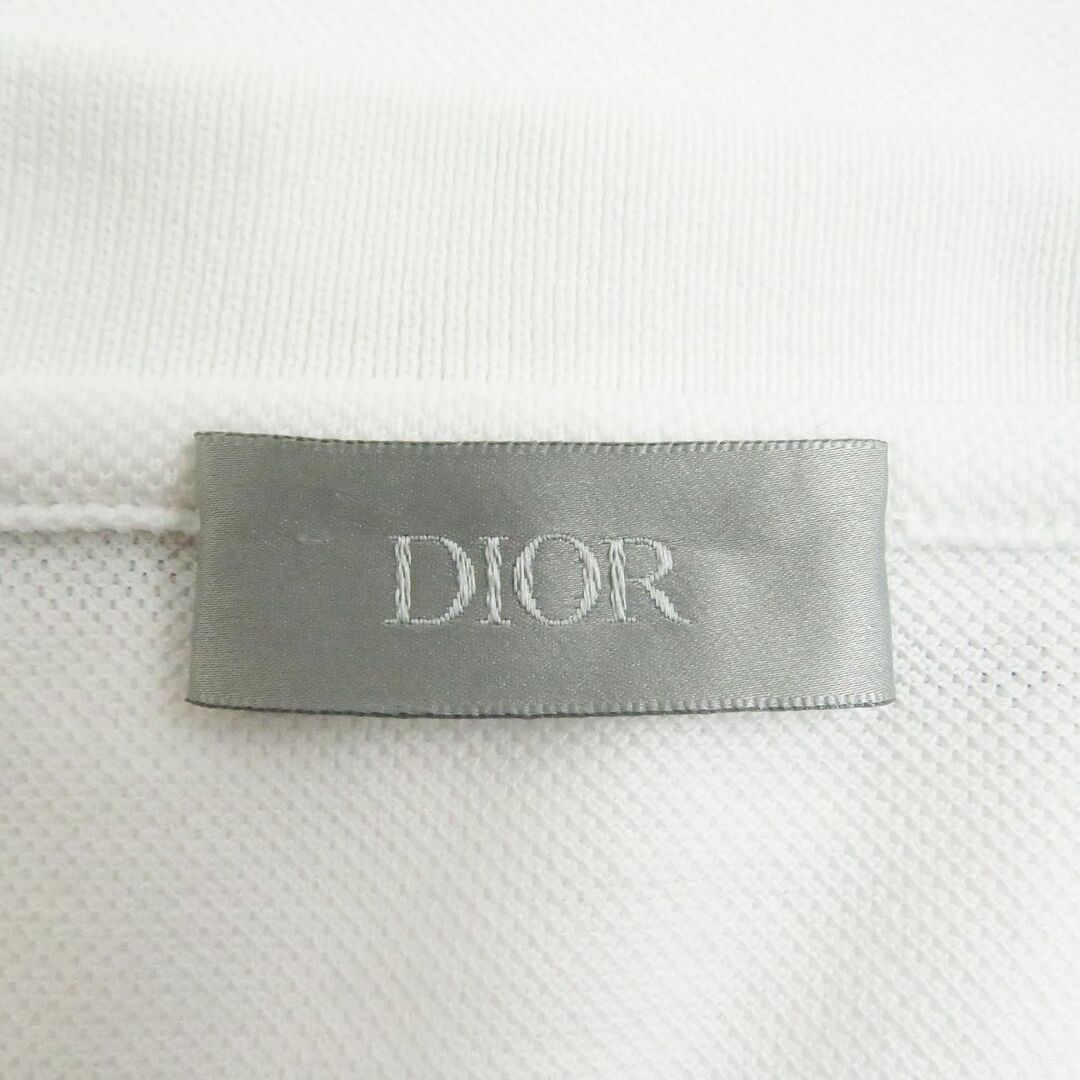 極美品□DIOR/ディオール オム 733J805B0373 BEE刺繍 ロゴボタン コットン100％ 半袖ポロシャツ/カットソー 白 XXL イタリア製 正規品