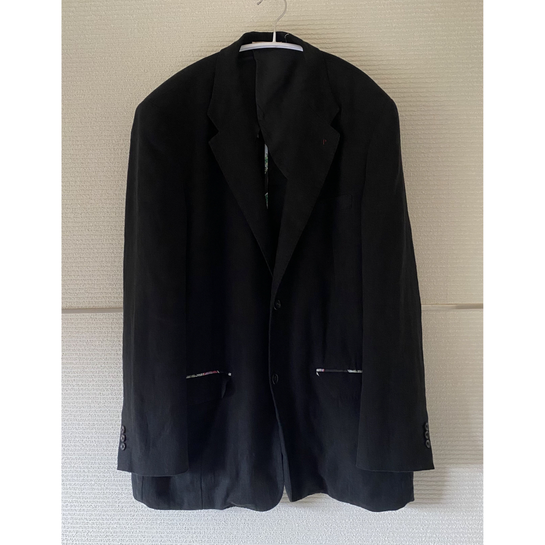 Papas リネン テーラードジャケット 黒 ブラック Mサイズ 日本製 パパス | フリマアプリ ラクマ