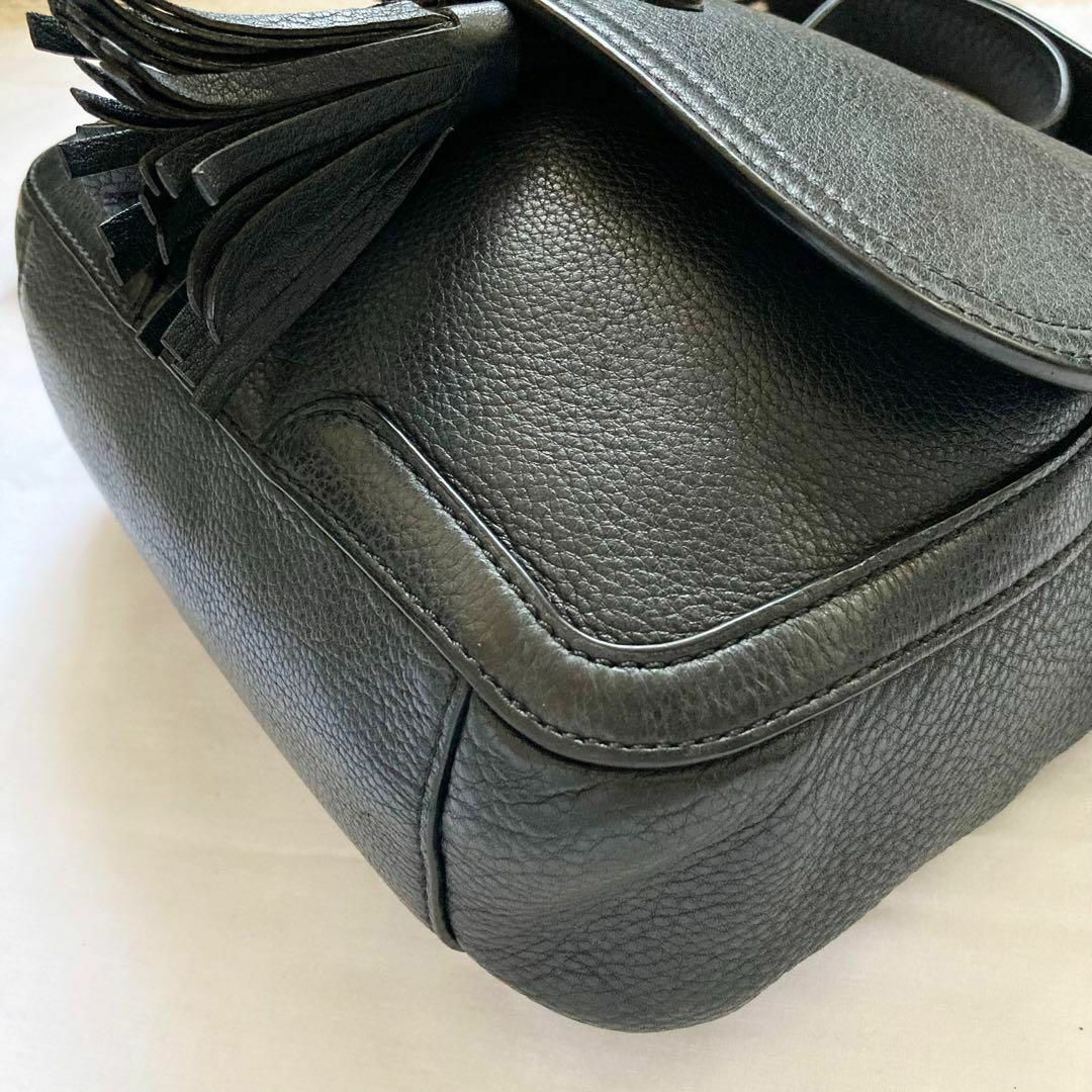 ✨極美品✨Tory Burch ショルダーバッグ ブラック レザー タッセル