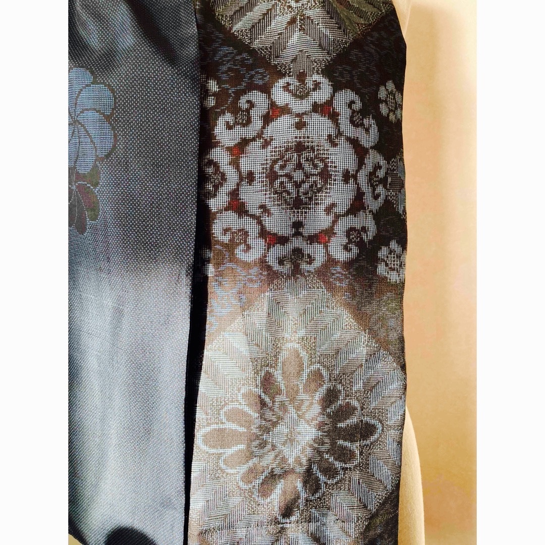 着物リメイク✴️大島紬リバーシブルストール ハンドメイドのファッション小物(マフラー/ストール)の商品写真
