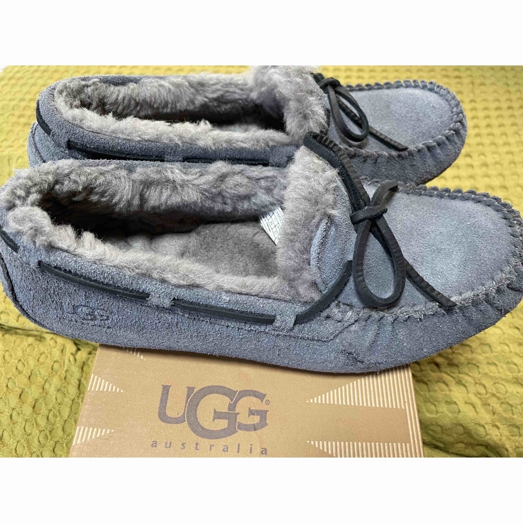 UGGモカシンローファースリッポングレー27cm美品もこもこファームートンブーツ