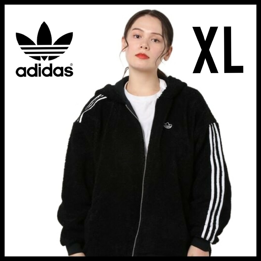 【大きいサイズ】adidas★フリースボアジャケット★シェルパジャケット★黒XL | フリマアプリ ラクマ