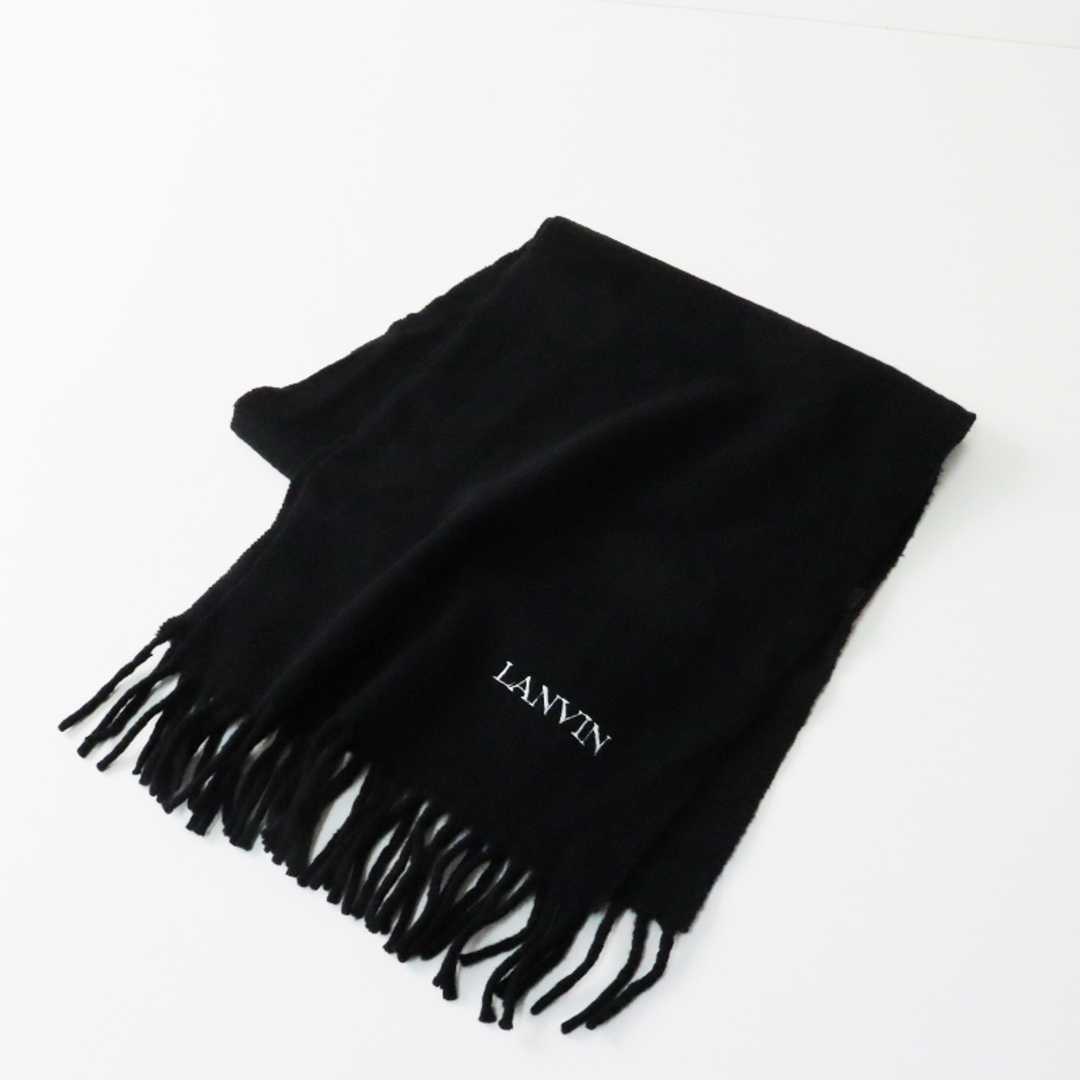 ランバン LANVIN カシミヤ100％ フリンジ マフラー /ブラック ストール ショール アクセサリー ファッション小物  【2400013572705】 | フリマアプリ ラクマ