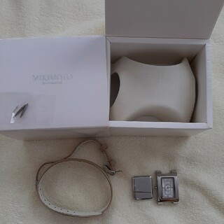 ミキモト(MIKIMOTO)の部品　MIKIMOTO ミキモト 2連革ベルト レディース クォーツ時計(腕時計)