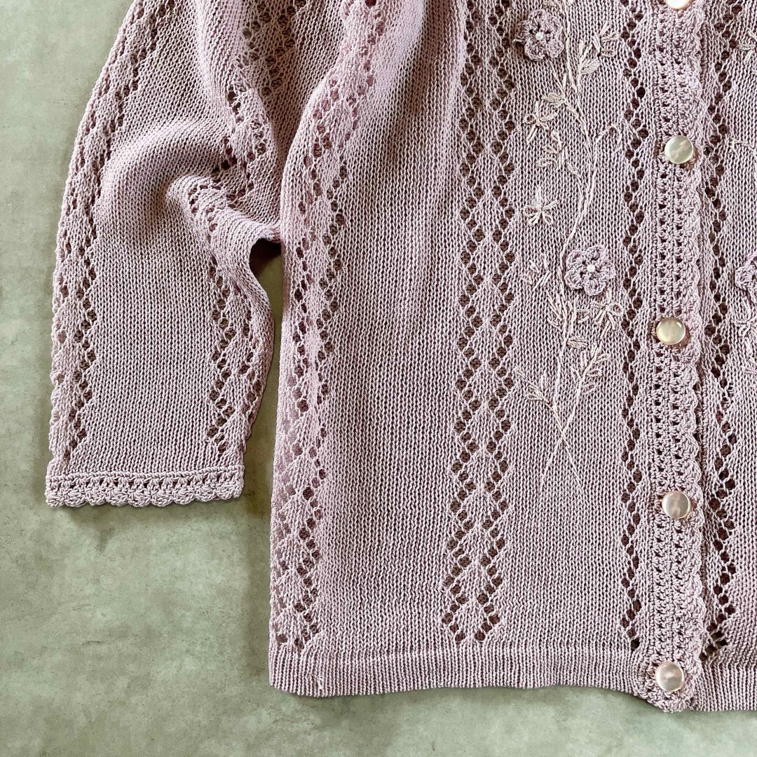 Lochie(ロキエ)のused レトロ 花刺繍 カーディガン 古着 ヴィンテージ vintage レディースのトップス(カーディガン)の商品写真