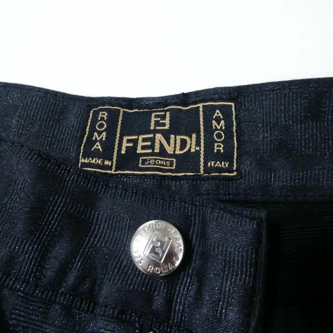 美品 FENDI ズッカ柄 総柄 テーパード パンツ デニムパンツ ジーンズ