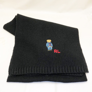 ポロラルフローレン(POLO RALPH LAUREN)の新品 ポロ ラルフローレン ベア マフラー PC1034 ブラック(マフラー/ショール)