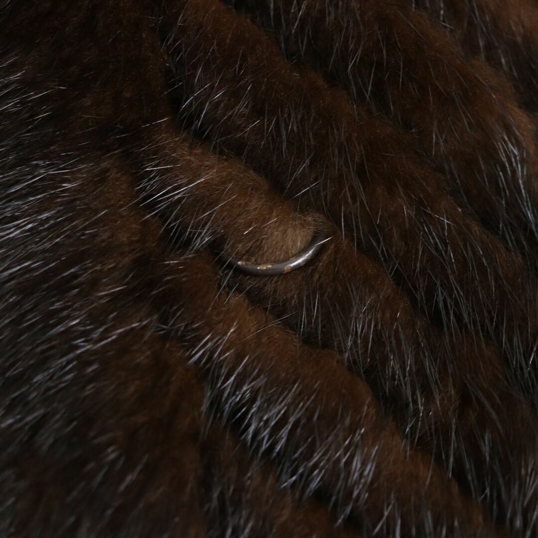 美品☆BRONZE FUR MINK ミンク デザイン 本毛皮コート ブラウン 11号