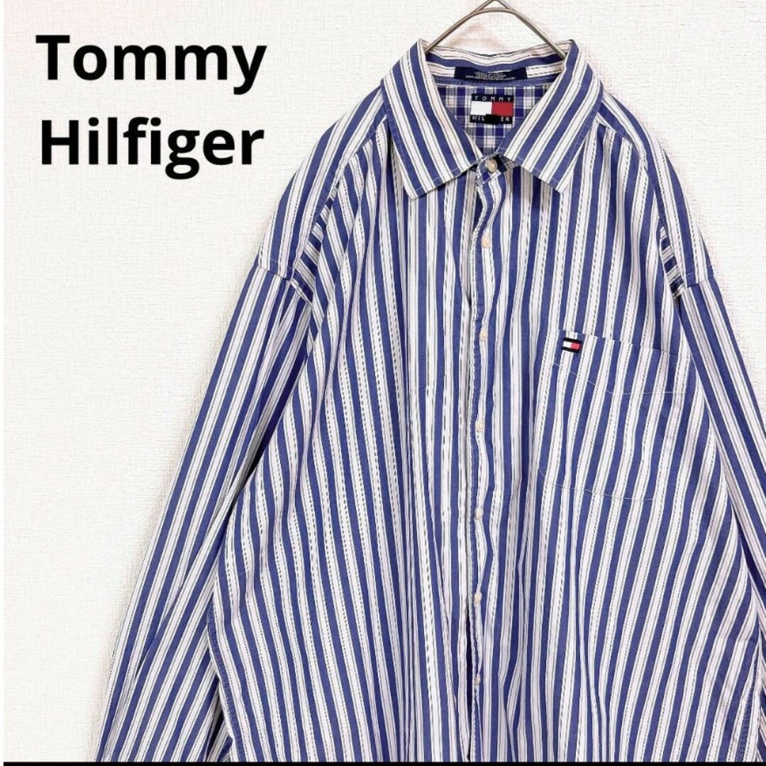 TOMMY HILFIGER(トミーヒルフィガー)のトミーヒルフィガー  Tommy Hilfiger  シャツ  ストライプ　刺繍 メンズのトップス(シャツ)の商品写真