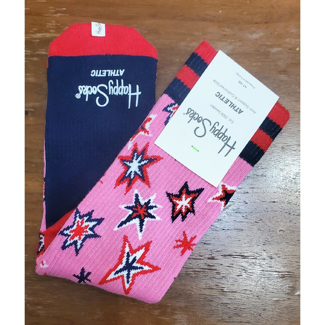 Happy Socks(ハッピーソックス)のハッピーソックス　新品　メンズ　靴下(シャイニー/ピンク) メンズのレッグウェア(ソックス)の商品写真