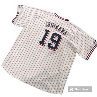 マジェスティック(Majestic)の【大きいサイズ】ヤクルトスワローズ　石川雅規　レプリカユニフォーム　XL(応援グッズ)