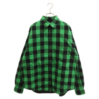 BALENCIAGA バレンシアガ Buffalo Check Padded Shirt バッファローチェック中綿入りオーバーサイズ長袖シャツ グリーン 676285