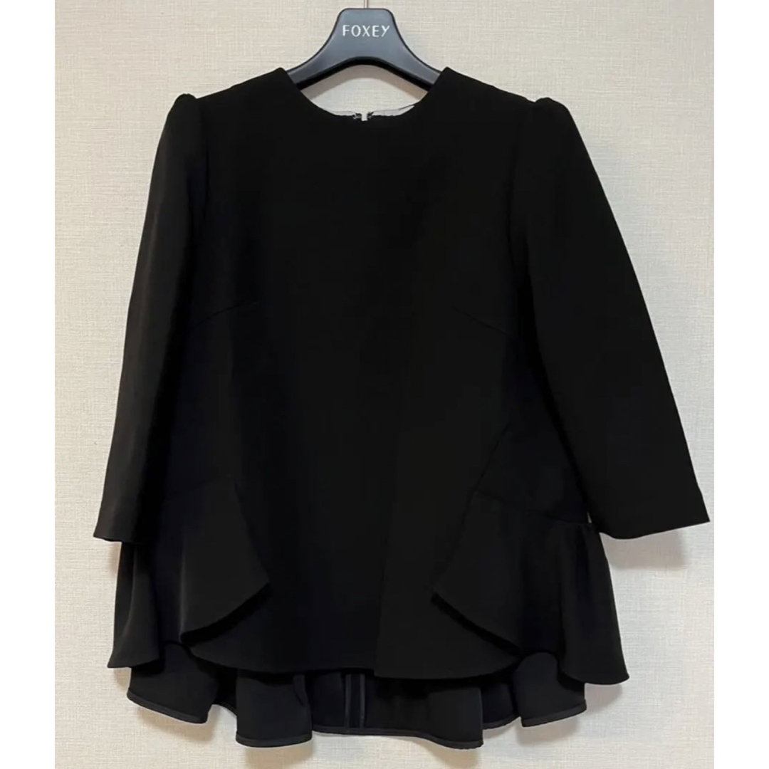 新品　ボーダーズアットバルコニー　BACK RUFFLE TOP ブラック