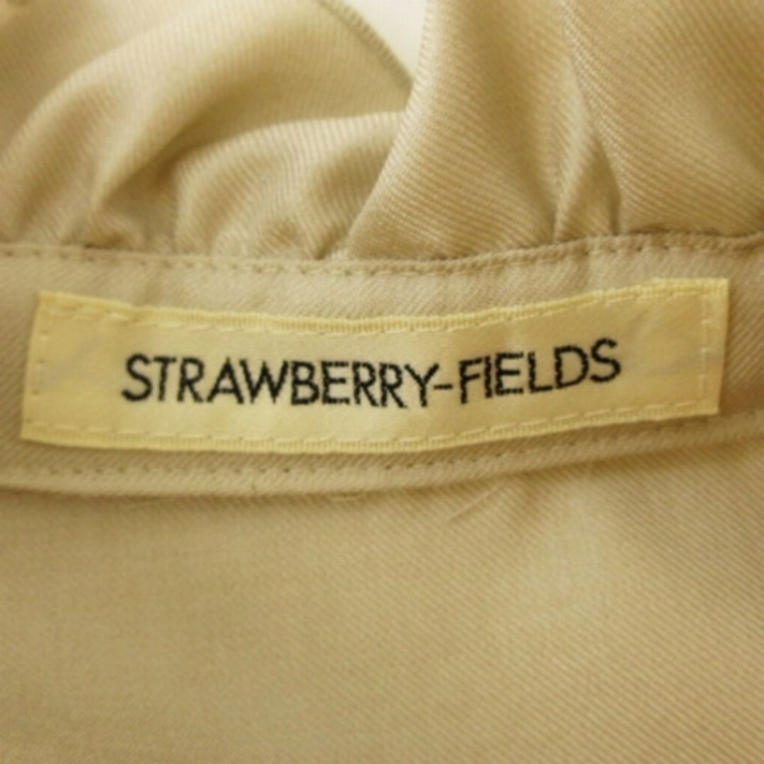 STRAWBERRY-FIELDS(ストロベリーフィールズ)のストロベリーフィールズ ワンピース ひざ丈 五分袖 フリル リボン ベージュ レディースのワンピース(ひざ丈ワンピース)の商品写真