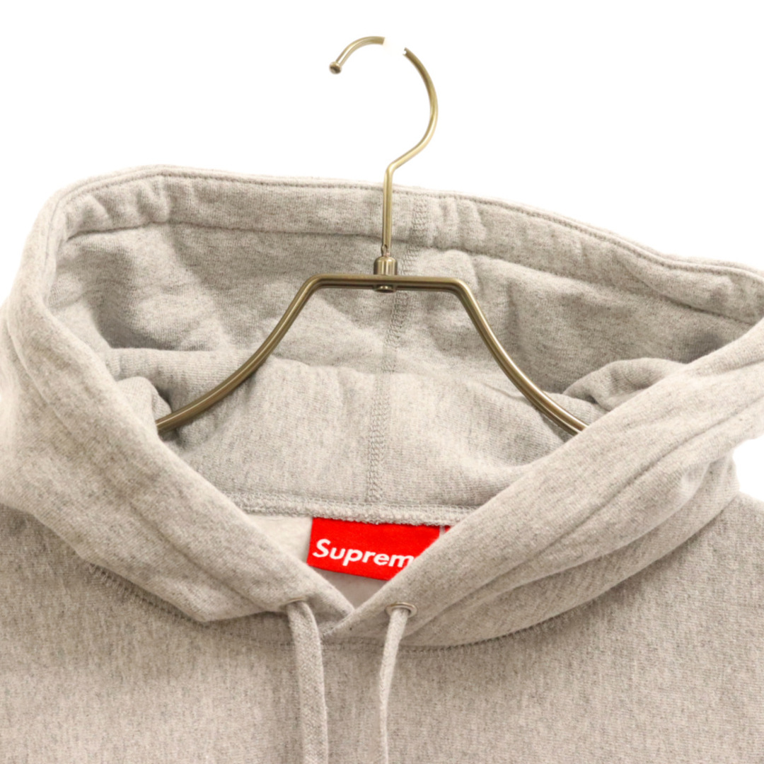 SUPREME シュプリーム 19SS Chenille Hooded Sweatshirt シェニール  ロゴワッペン付きスウェットプルオーバーパーカー グレー