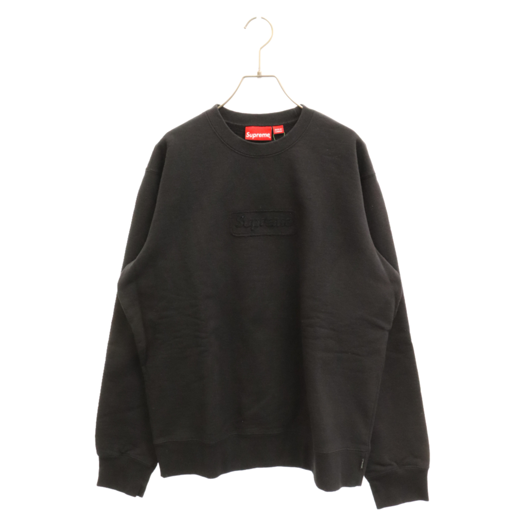 SUPREME シュプリーム 20SS Cutout Logo Crewneck カットアウトボックスロゴ刺繍 クルーネックスウェットトレーナー  ブラック | フリマアプリ ラクマ