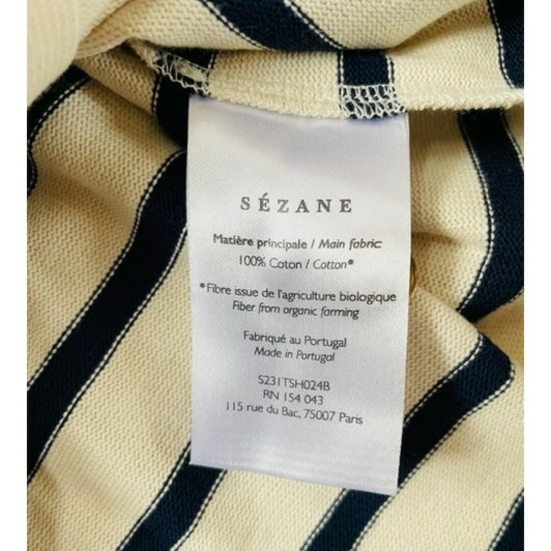 【SEZANE】新品タグ付き リネア・マリニエール  エクリュ ネイビー　XL レディースのトップス(カットソー(長袖/七分))の商品写真