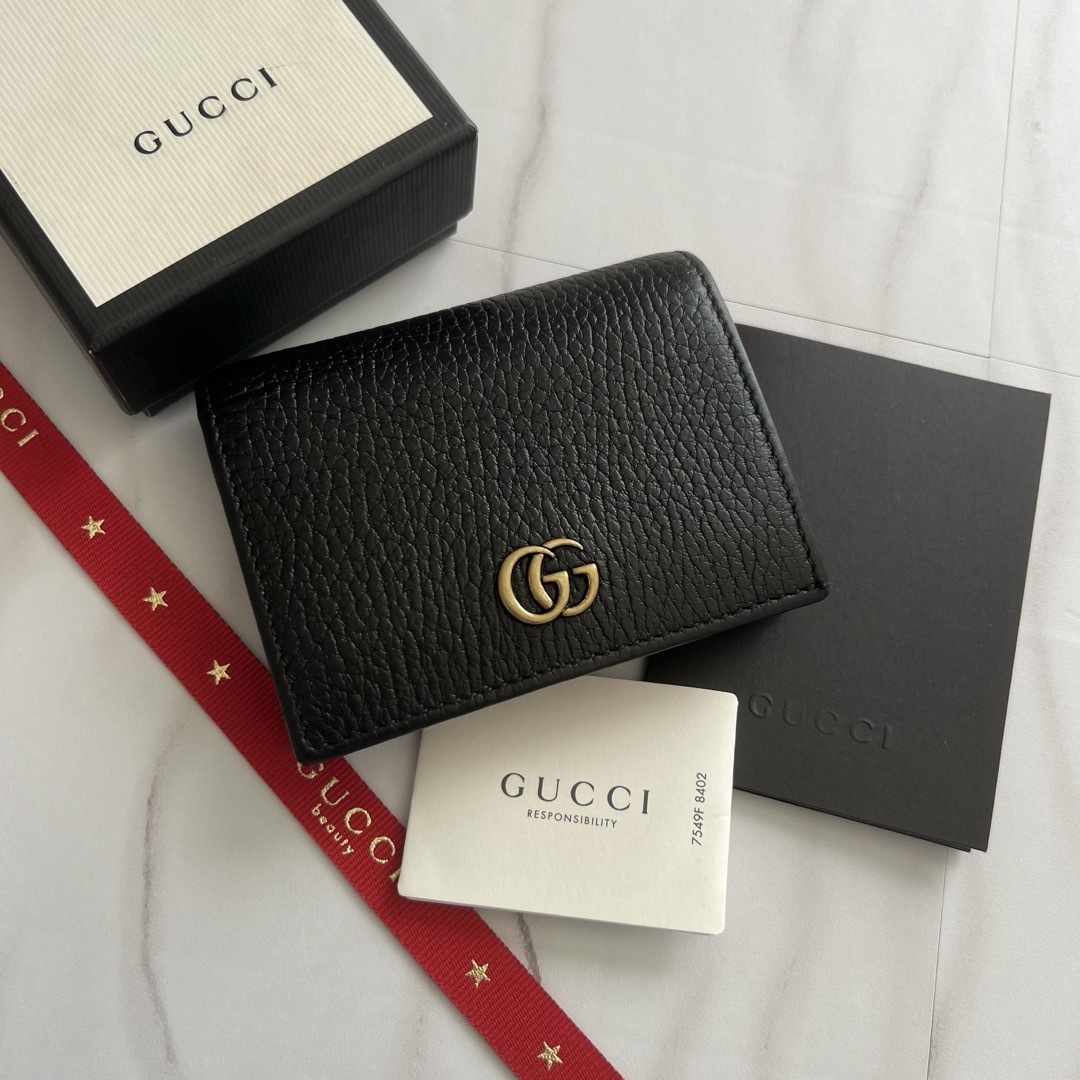 メーカー直配送 922 美品 GUCCI グッチ 2つ折り財布 マーモント