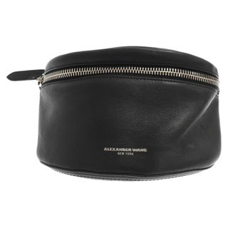 アレキサンダーワン(Alexander Wang)のALEXANDER WANG アレキサンダーワン ロゴプリント チェーンベルト レザーウエストバッグ ブラック(ウエストポーチ)